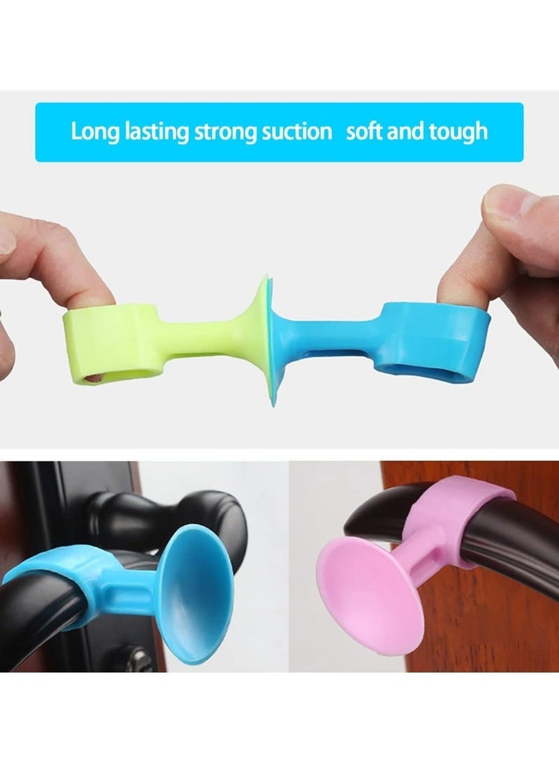 ChicAbode Basic Outline Door Stop Buffer Bumper Clear Rubber Door stopper Easy to Install Silicone Lever Door Handle Stopper Protect Walls Glass and Furniture from Damage Door Slam Stoppers (pack of 10) - Image 3